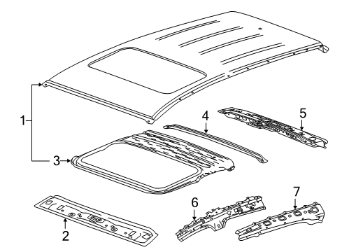 2014 Buick Encore Rail Assembly, Roof Inner Side Diagram for 25980592