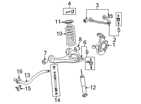 2005 Chevy Silverado 1500 Front Suspension, Control Arm Diagram 4 - Thumbnail