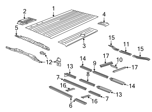 2020 GMC Savana 2500 Rear Floor & Rails Diagram