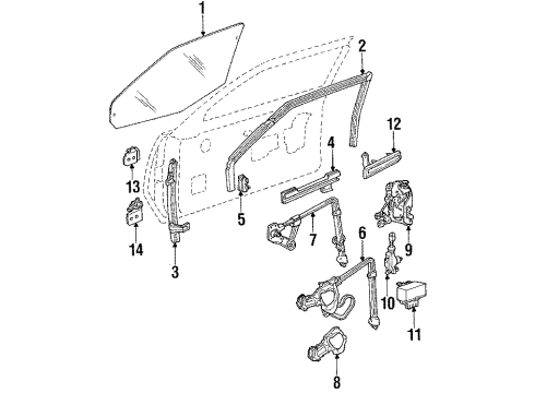 1990 Buick Skylark Rod Assembly, Front Door Lock Remote Control To Lock Diagram for 20633133