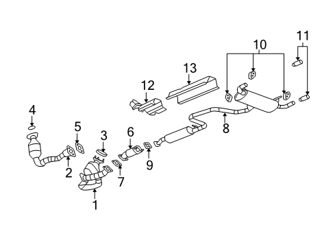 2009 Saturn Aura CONVERTER ASM,3WAY CTLTC(W/EXH RR MANIF PIPE) "KIT" Diagram for 19418971