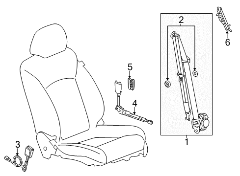 2016 Chevy Sonic Seat Belt, Body Diagram 1 - Thumbnail