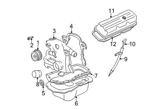 2003 Buick Park Avenue Engine Parts & Mounts, Timing, Lubrication System Diagram 1 - Thumbnail