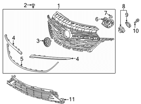 2020 Buick Encore GX Grille & Components Diagram