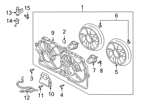 2005 Chevy Impala Shroud Asm,Engine Coolant Fan Diagram for 89019107