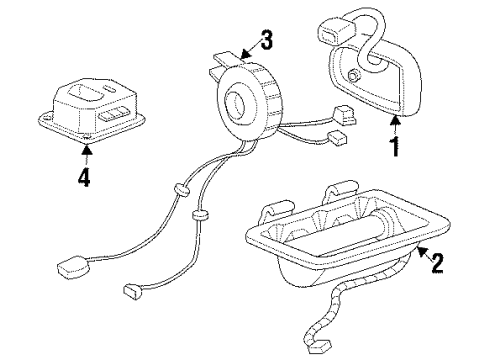 1999 Oldsmobile Intrigue Coil Kit,Inflator Restraint Steering Wheel Module Diagram for 26090831