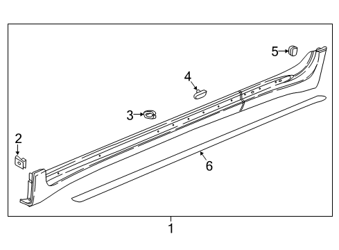 2021 Chevy Traverse Exterior Trim - Pillars Diagram