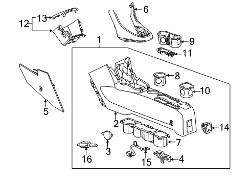 2015 Chevy Trax Plate Assembly, Front Floor Console Trim *Black Diagram for 95181912