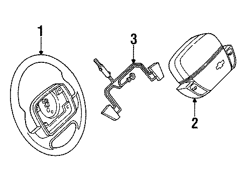 1992 Chevy Corsica Steering Wheel Assembly *Graphite Diagram for 17997243