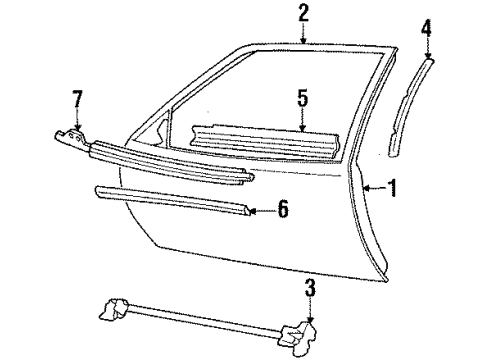 1992 Chevy Lumina Door Assembly, Front (Complete) (Lh) Diagram for 12504879