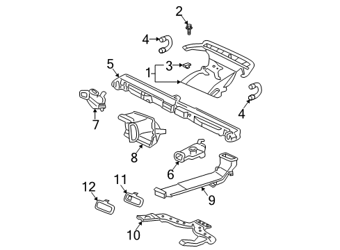 2003 Buick Rendezvous Duct Assembly, Instrument Panel Outer Air Outlet Diagram for 10416073