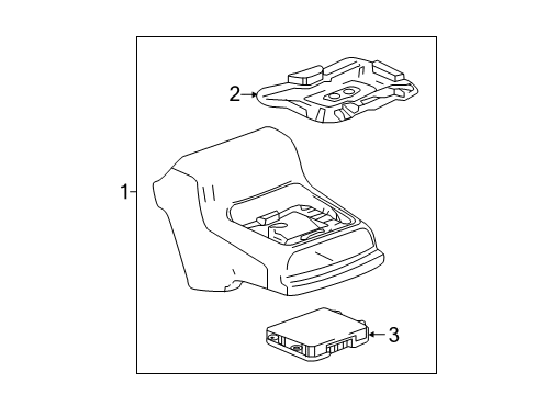 2016 Chevy Camaro Liner, Front Floor Console Rear Stowage *Black Diagram for 23285289