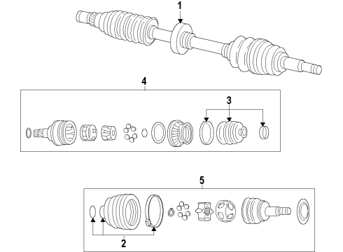 2009 Pontiac G3 Front Axle Shafts & Joints, Drive Axles Diagram