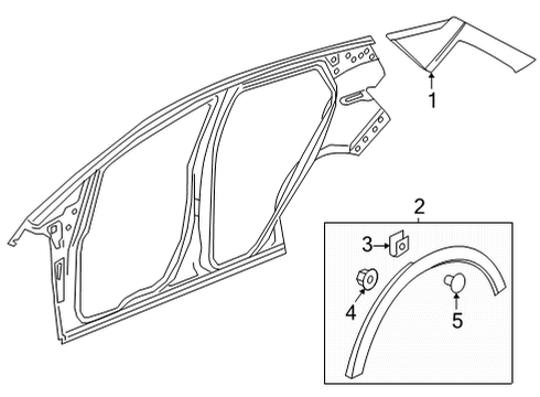 2022 Chevy Bolt EUV Exterior Trim - Quarter Panel Diagram