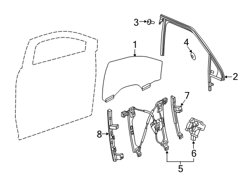 2020 Chevy Blazer Retainer, Front S/D Wdo Chan Diagram for 84659187