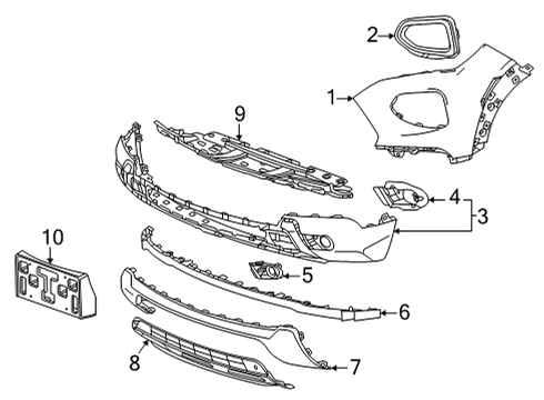 2022 Chevy Trailblazer Bumper & Components - Front Diagram 3 - Thumbnail