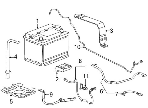 2016 Cadillac ELR Cable Assembly, Battery Negative Diagram for 23130111