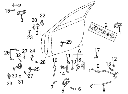 2000 Buick LeSabre Handle Assembly, Front Side Door Inside *Blue Diagram for 25695736