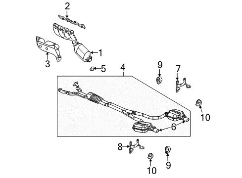 2006 Cadillac STS Shield, Exhaust Manifold Heat Diagram for 12607338