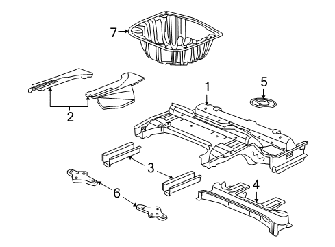 2008 Pontiac G8 Rear Body - Floor & Rails Diagram