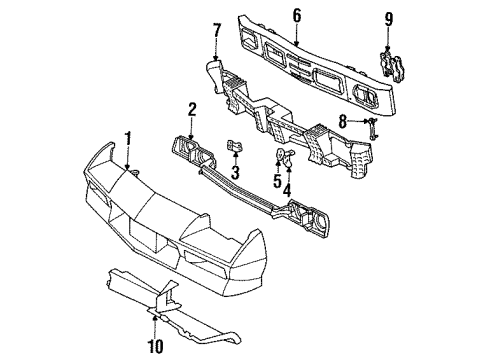 1990 Chevy Camaro Front Bumper Diagram 1 - Thumbnail