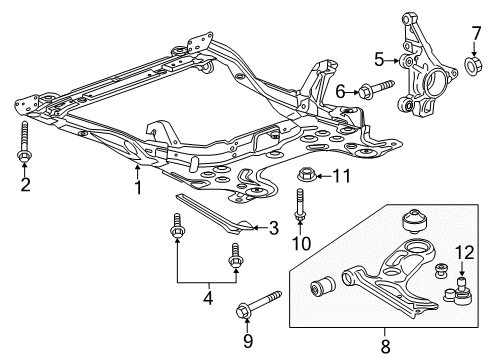 2012 Chevy Sonic Front Suspension, Control Arm, Stabilizer Bar Diagram 1 - Thumbnail