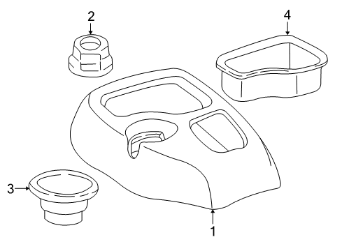 1998 Chevy S10 Center Console, Front Console Diagram 3 - Thumbnail