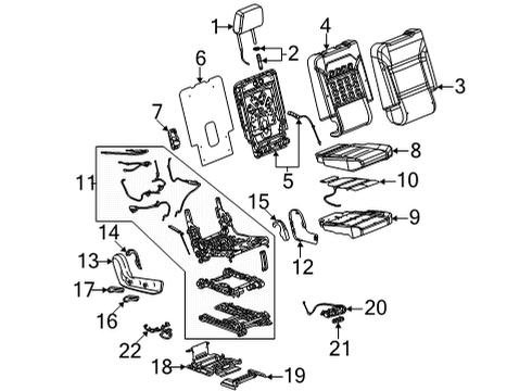 2023 GMC Yukon Cover Assembly, R/Seat Cush *Black Diagram for 85139247