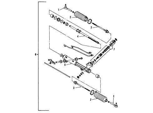 1987 Pontiac Bonneville P/S Pump & Hoses, Steering Gear & Linkage Diagram 1 - Thumbnail