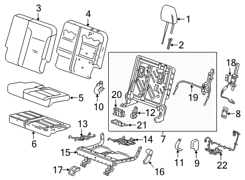 2021 Buick Enclave Cover Assembly, 3Rd Row St Bk *Brandy Diagram for 84498345