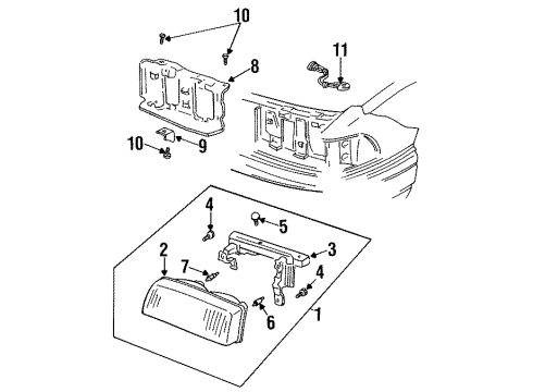 1994 Buick Park Avenue Headlamps, Electrical Diagram