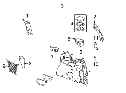 1999 Chevy Venture Interior Trim - Side Panel Diagram 4 - Thumbnail