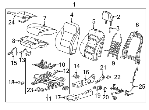 2018 Chevy Cruze Cover Assembly, Front Seat Back *Atmosphere Diagram for 84193222