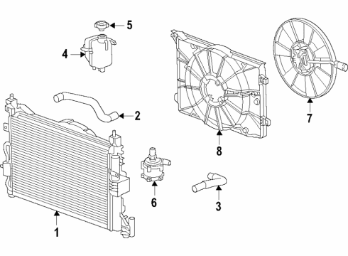 2020 Chevy Bolt EV Cooling System, Radiator, Water Pump, Cooling Fan Diagram 2 - Thumbnail