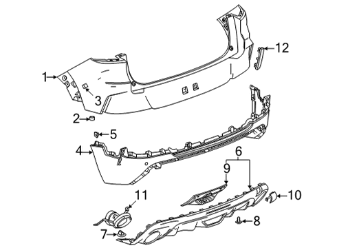 2021 Chevy Trailblazer Cover, Rear Bpr Fascia Tow Eye Acc Hole Diagram for 42620507