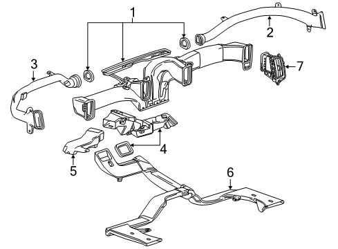 2015 GMC Sierra 3500 HD Ducts Diagram