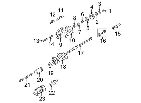 2009 Cadillac SRX Steering Column, Lower Shaft Diagram for 19168051