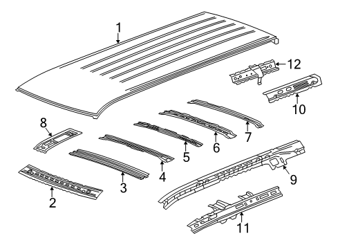 2020 GMC Yukon XL Roof & Components Diagram 2 - Thumbnail