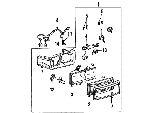 1996 Cadillac DeVille Socket,Back Up Lamp Diagram for 88953356