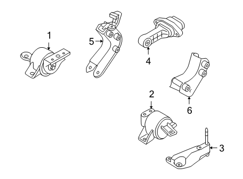 2011 Chevy Aveo Engine & Trans Mounting Diagram