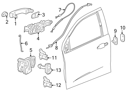 2023 Chevy Colorado Front Door - Body & Hardware Diagram 1 - Thumbnail