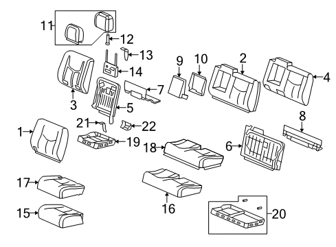 2008 Hummer H2 Pad,Rear Seat Back Cushion Diagram for 19127615