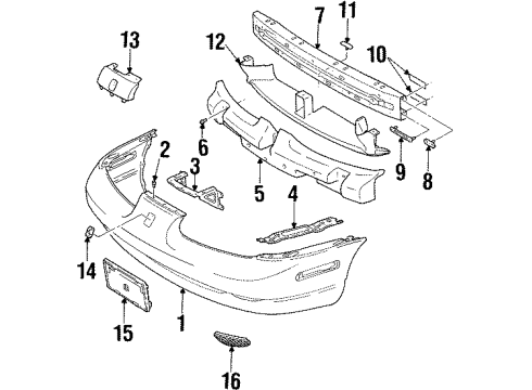 2002 Saturn SL Front Bumper Diagram