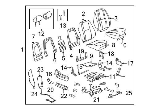 2014 Chevy Silverado 3500 HD Front Seat Components Diagram 8 - Thumbnail