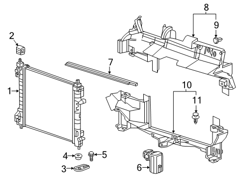 2020 Chevy Spark Baffle, Radiator Air Upper Diagram for 42333852