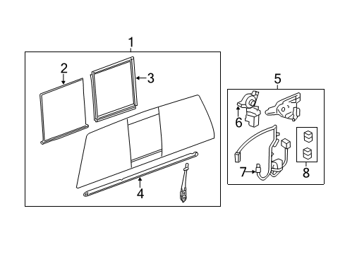 2014 Chevy Silverado 3500 HD Back Glass - Glass & Hardware Diagram 2 - Thumbnail