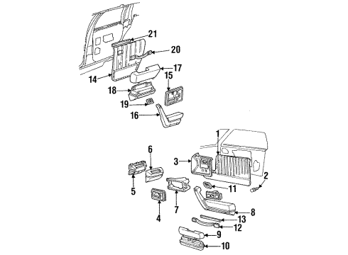 1988 Oldsmobile Cutlass Ciera Interior Trim Diagram 3 - Thumbnail