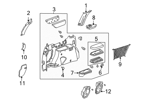 2003 Chevy Venture Interior Trim - Side Panel Diagram 2 - Thumbnail