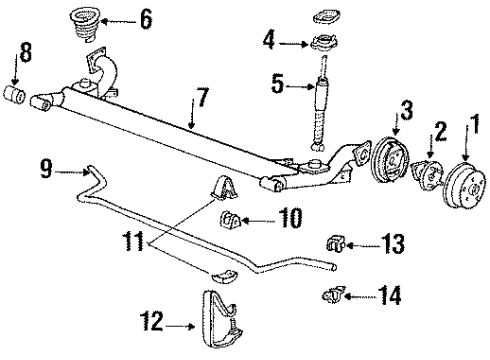 1995 Chevy Corsica Rear Axle Assembly (W/O Brake) Diagram for 18023241