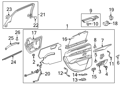 2018 Cadillac CT6 Switch Assembly, Front Seat Heater *Jet Black Diagram for 23223848